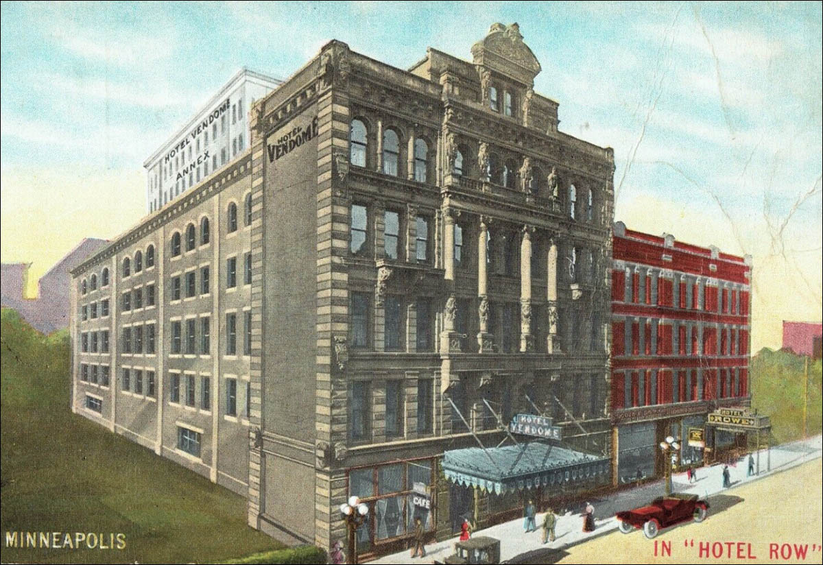 Vendome Cafe-exterior, Cafe on left